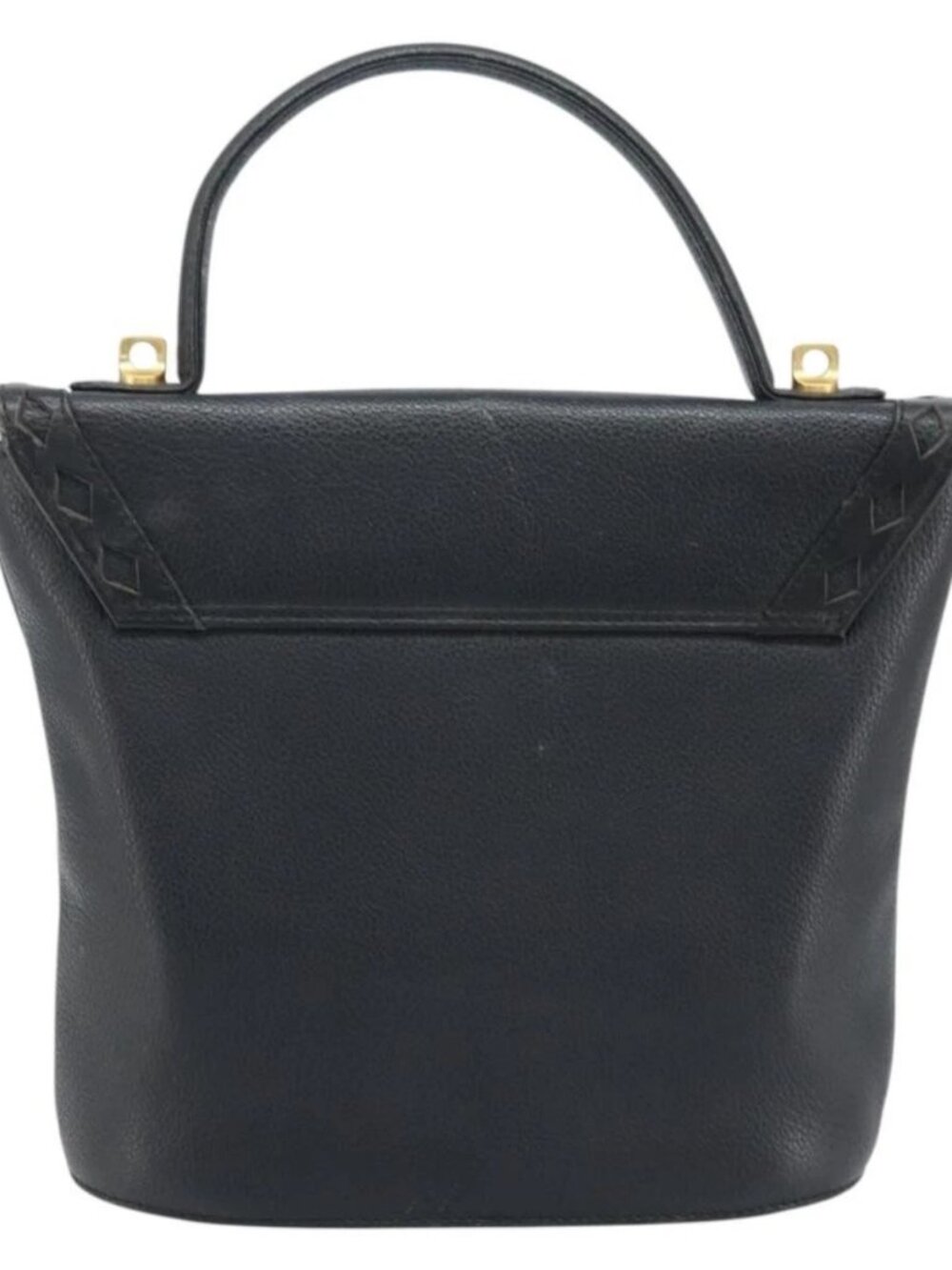 SAINT LAURENT Hand Bag Leather Black Gold Auth 174481 - Picture 4 of 15